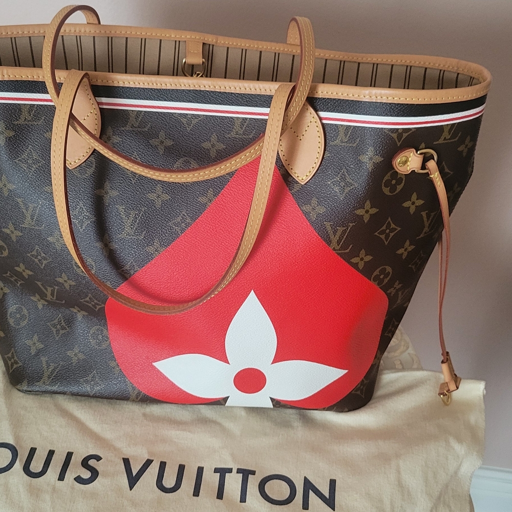 Louis Vuitton Neverfull Red and Brown Tote